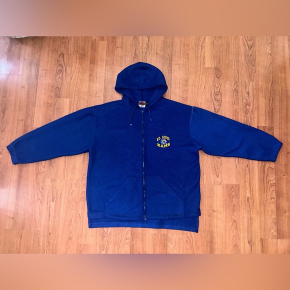 Vintage 1995 The Edge St. Louis Rams Size Medium Fleece Full Zip Sweatshirt - Picture 2 of 7